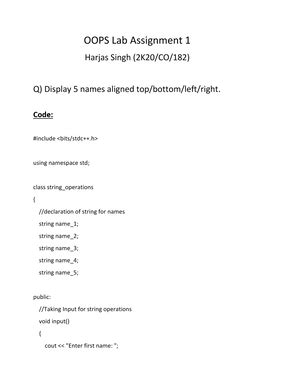 Introduction to Object Oriented Programming - Emphasis on the algorithm ...