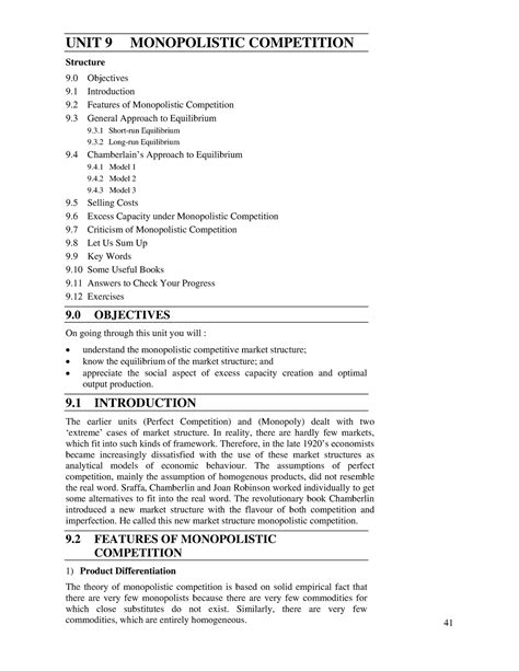Unit-9 monopolistic - UNIT 9 MONOPOLISTIC COMPETITION Structure 9 ...