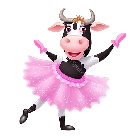 Dancing Cow With Tutu & Ballet PNG Clipart,transparent Farm Animal ...
