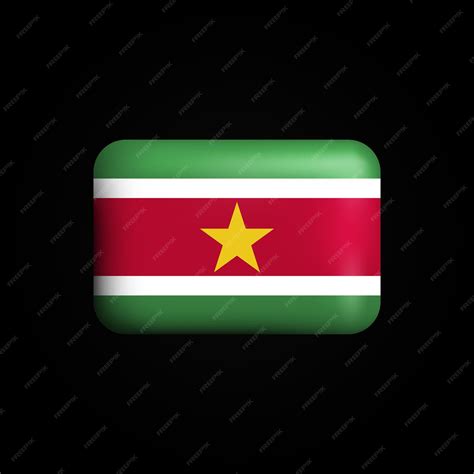 Premium Vector | Suriname flag 3d icon national flag of suriname