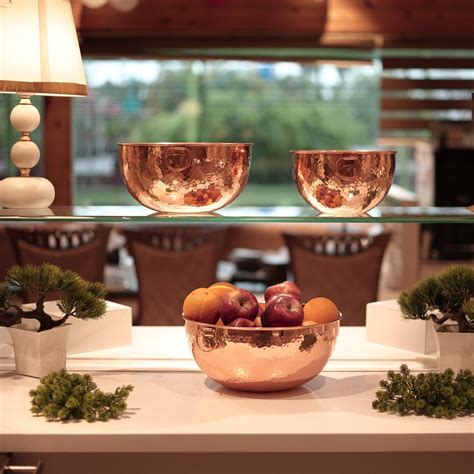 Shiny Copper Bowl Set of 3 ‚Small, Medium & Large Serving – Alcu