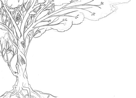 Tree Line Drawing at PaintingValley.com | Explore collection of Tree ...