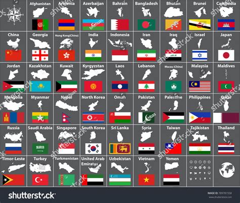 Asian Countries And Capitals And Flags