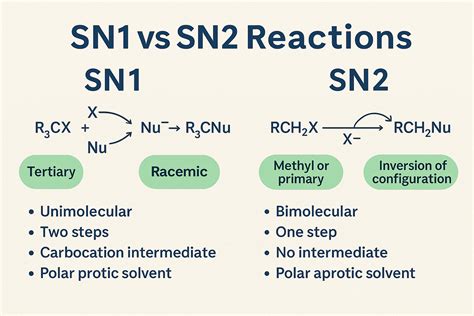 🧪 SN1 vs SN2 Reactions: Key Differences for the DAT Organic Chemistry ...