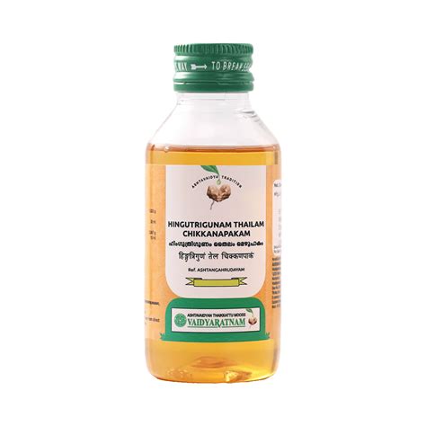 Hinguthrigunam Thailam (100ml) – Vaidyaratnam – Vama Ayush
