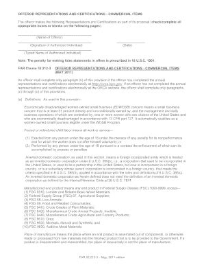 2011 Form FAR 52.212-3 - Fill Out, Sign & Share Online | pdfFiller