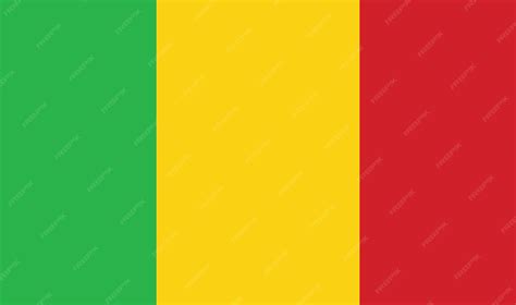 Drapeau du Mali un drapeau coloré avec une bande jaune | Vecteur Premium