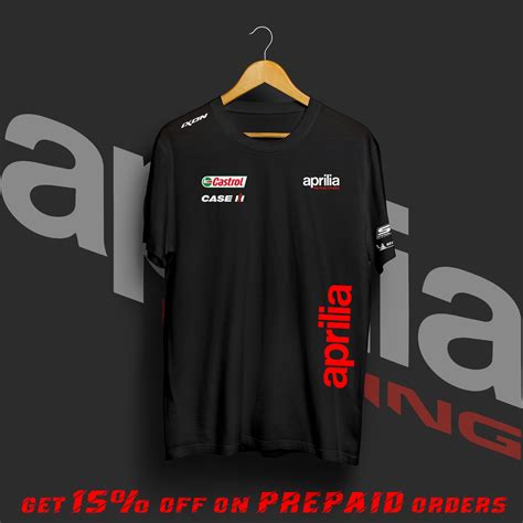 Aprilia Racing Black Cotton T-shirt – 13 Store