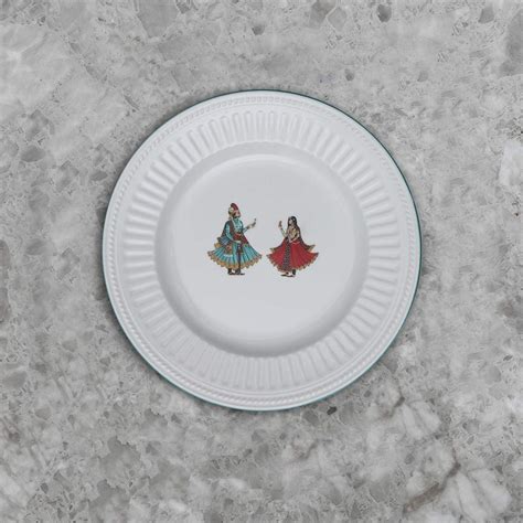 Buy Home Centre Altius Regal Mughal Princely Print Side Plate - White ...