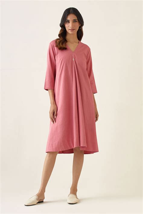 Shop Rose Pink Flared Dress by VINUSTO at House of Designers – HOUSE OF ...