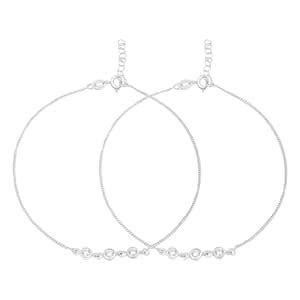 ZAVYA 925 Sterling Silver Designer Cubic Zirconia Rhodium Plated ...