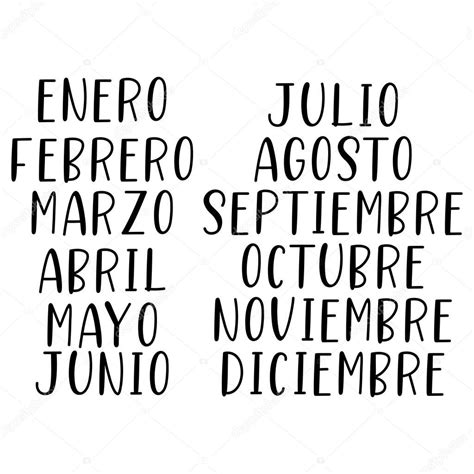 Hand Lettered Months of the Year in Spanish. Letras para Calendario ...