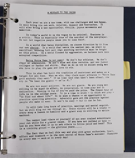 Lot Detail - Notre Dame 1988 Cotton Bowl Playbook