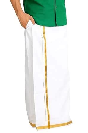 Buy Rameshwaram Fabrics Men's Stiched Cotton Welcro Dhoti with pocket ...