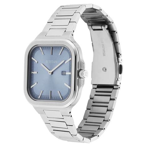 Buy Online Titan Classique Slim Square Quartz Analog with Date Blue ...