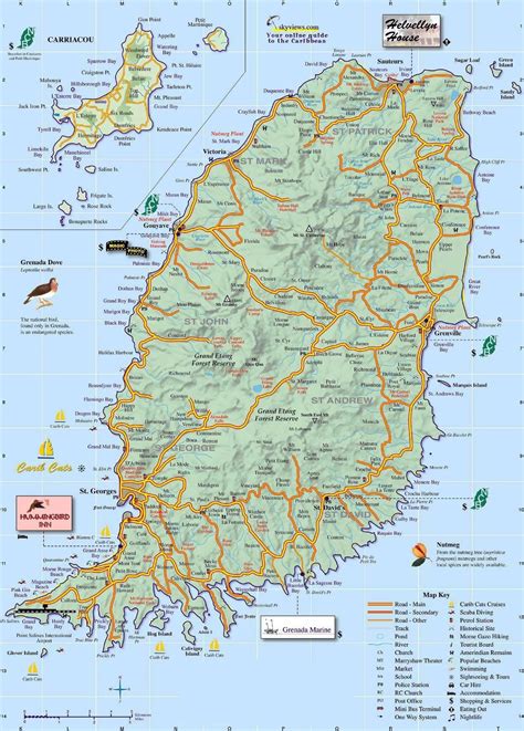 Large detailed map of Grenada - Ontheworldmap.com