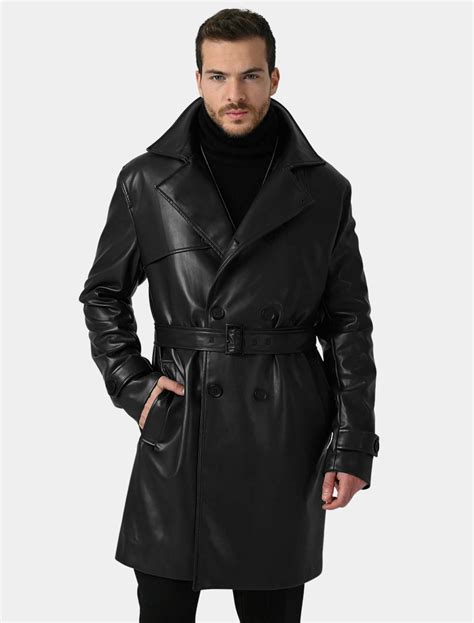 Long Black Leather Trench Coat Sale at Nancy Milne blog