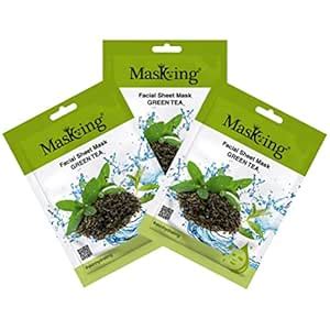 Buy Masking Green Tea glowing Skin and fairness Beauty Facial Sheet ...