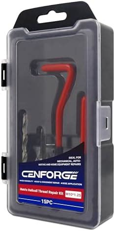CENFORGE M10x1.25 Helicoil Thread Repair Kit, Metric HSS Drill Helicoil ...