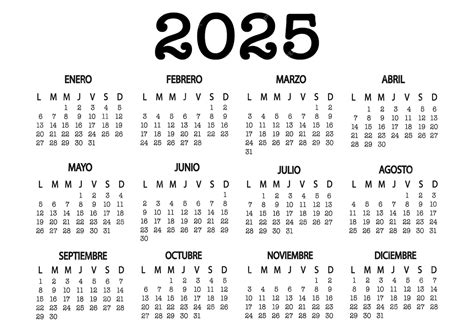 Premium Vector | Horizontal calendar 2025 in Spanish