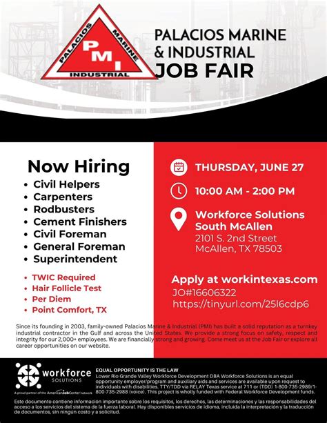 PMI Hiring Event, 2101 S. 2nd Street McAllen, TX 78503, 27 June 2024 ...