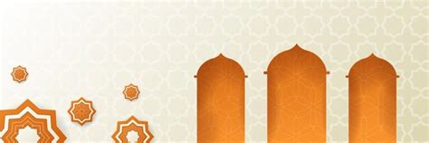 Luksusowy ramadan tło z pomarańczowym wzorem arabeski arabski islamski ...