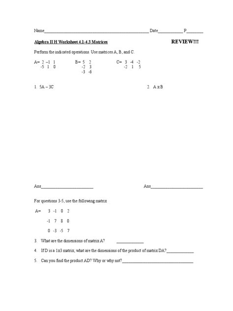 Image result for Algebra 2 Matrices