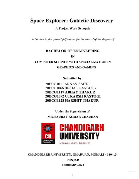 2. Synopsis Format - Space Explorer: Galactic Discovery A Project Work ...
