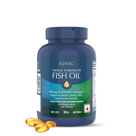 GNC Triple Strength Fish Oil - 1500 mg Fish Oil with 900 mg of highly ...