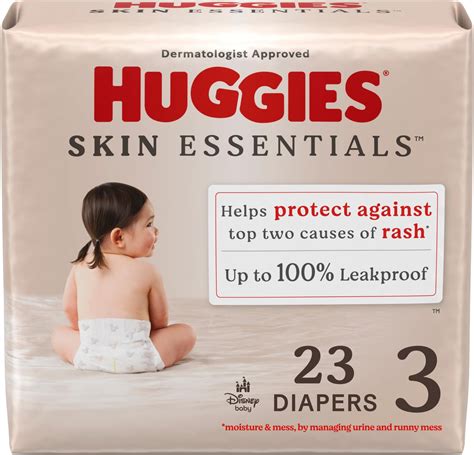 Amazon.com: Huggies Size 3 Diapers, Skin Essentials Baby Diapers, Size ...