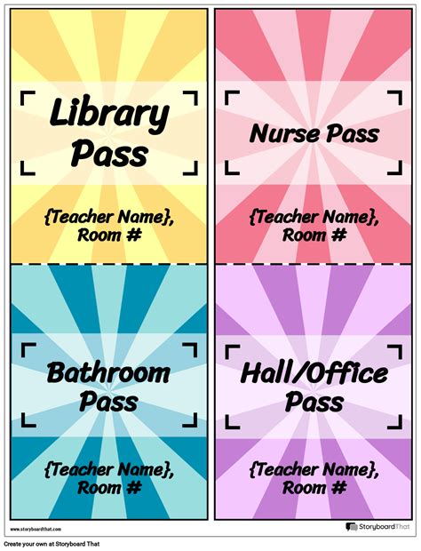 Hall Pass Template Printable Hall Passes | Hall Pass Template Editable