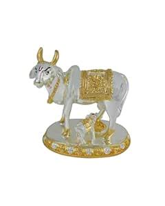 Buy GoldGiftIdeas 999 Silver and 24K Gold Plated Cow and Calf Idol for ...