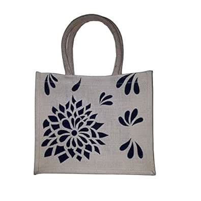 Buy Handa Enterprises Jude Gift Handbags (White & Blue, 25 x 30 cm ...