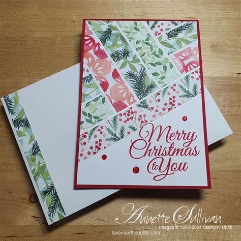 Herringbone Design with Patterned Paper | Stamped christmas cards ...