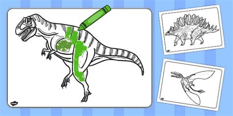 Realistic Dinosaurs Colouring Pages - Primary Resource