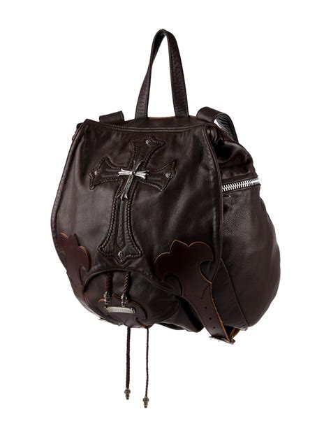 Chrome Hearts Cross Leather Backpack - Brown Backpacks, Bags - CHH44632 ...