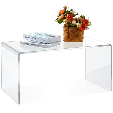 Kigley Acrylic Side Table, 31.5 x 15.7 x 15.7, Long Clear End Table ...