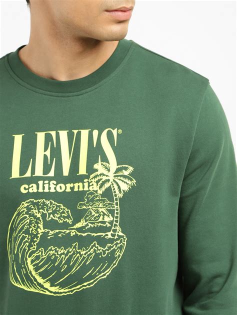 Men's Brand Logo Green Crew Neck Sweatshirt – Levis India Store