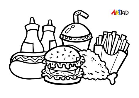 Junk Food Coloring Pages Printable at Louise Rizo blog