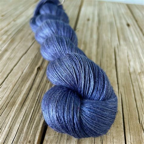 Fathoms Deep, Navy Midnight Blue Bamboo Linen Treasures Yarn, Fingerin
