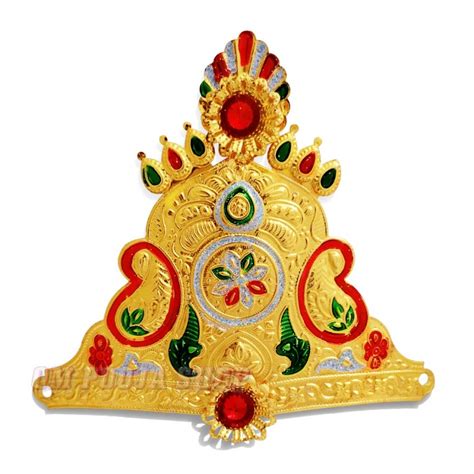 Indra Golden Mukut Crown for Deity online from India