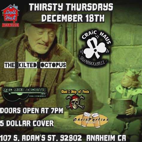 Doll Hut Thirsty Thursdays (Chad & the Ship Of Fools), World Famous ...