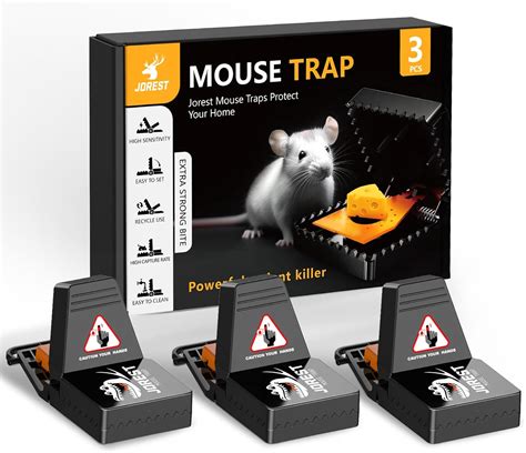 JOREST 3PCS Mouse Traps,Small Rat trap for Indoor That Kill Instantly ...