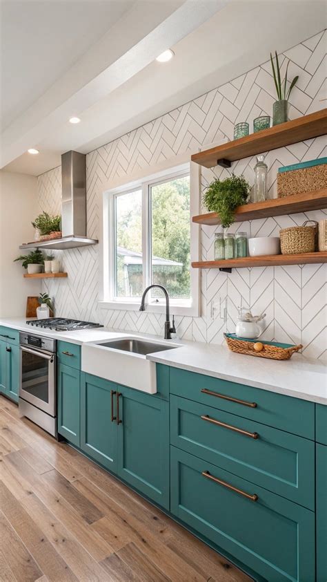 21 Gorgeous Teal Kitchen Cabinet Ideas