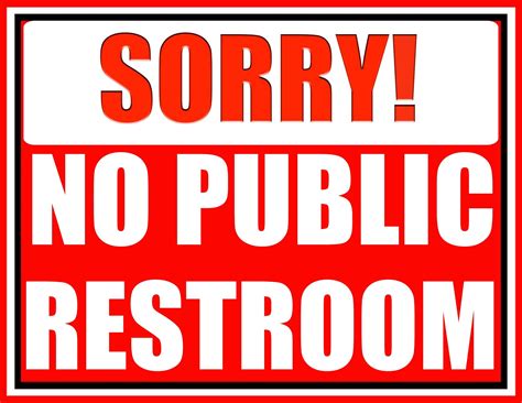 Printable No Public Restroom Sign | Plan Your Year Easily!