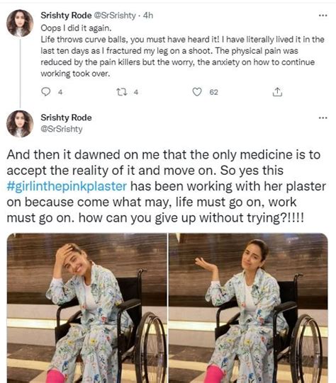 Bigg Boss फेम सृष्टि रोडे का शूटिंग के दौरान हुआ पैर फ्रैक्चर, प्लास्टर ...