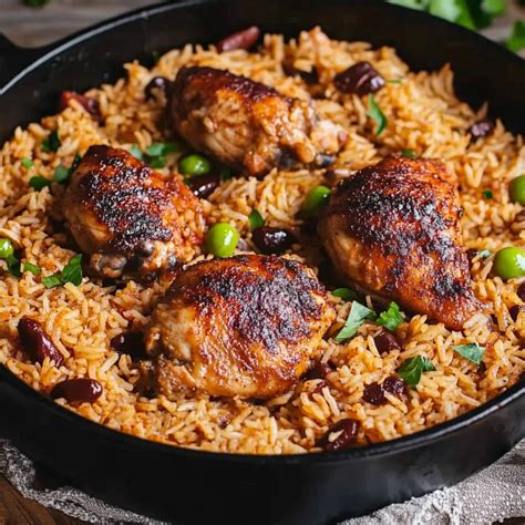 Easy One Pot Jerk Chicken and Rice - Caribbean Recipe - My Homemade Recipe