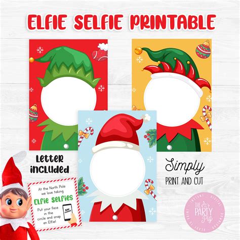 Printable Elf Let's Take an Elfie Printable Prop, Elfie Selfie Print ...