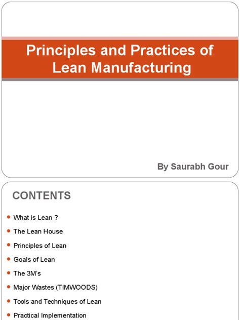 Image result for Basic Principles of Lean Manufacturing
