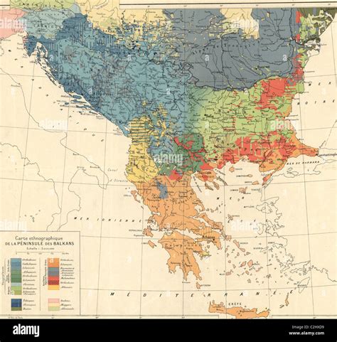 Ethnographic Map of the Balkan Peninsula - 1918 Stock Photo - Alamy